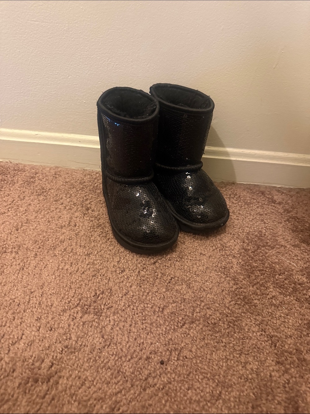 UGG Kids Black Sequin Mid-Calf Boots